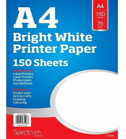5starwarehouse A4 75gsm Bright White Printer Copier Paper Office Home Copy Printing 150 Sheets