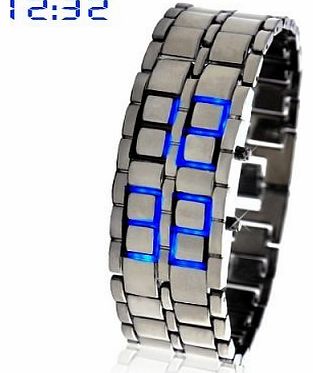 Accenter Blue Led Digital Lava Iron Style Metal Sports Watch