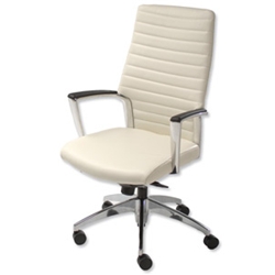 Adroit Zip Leather White Executive Chair