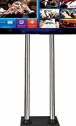 FS400BD Bolt Down TV Stand for 30 to 60-inch Screens w/ Large 2`` Chrome Poles