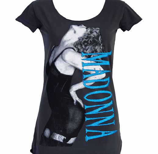 Amplified Clothing Ladies Madonna Material Girl Diamante T-Shirt