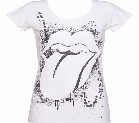 Amplified Ladies White Rolling Stones Graffiti T-Shirt