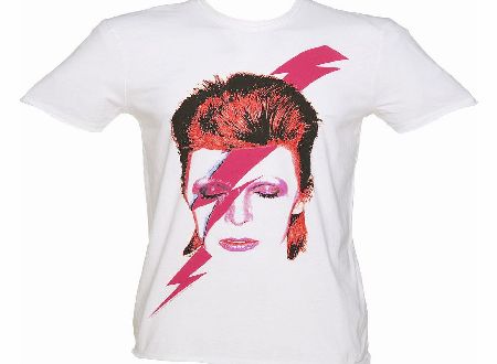 Amplified Mens White David Bowie Aladdin Sane T-Shirt