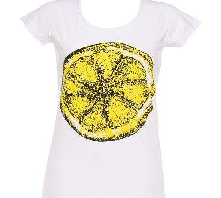 Amplified Vintage Ladies White Stone Roses Big Lemon T-Shirt from