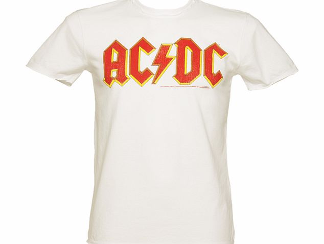 Amplified Vintage Mens White AC/DC Logo T-Shirt from