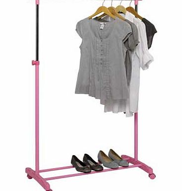 Argos Adjustable Chrome Plated Clothes Rail - Pink