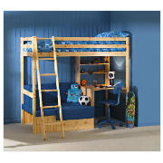 Pine High-Sleeper with Guest Bed, Natural