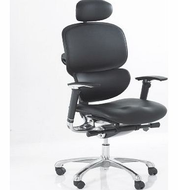 Atlantis Office Wave Ergonomic Full Leather Chair With Leather Headrest Orthopaedic Posture Chair