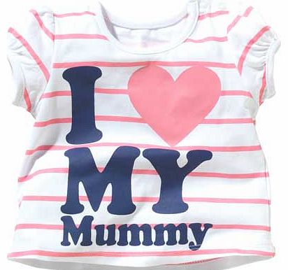 Baby Girls Pink I Heart My Mummy T-shirt -