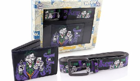 BATMAN Joker Printed PU Belt And Wallet Gift Set
