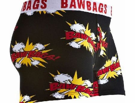 Bawbags Mens Bawbags Fitted Boxers - Kapow Black
