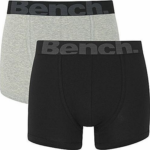 Bench Mens 2 Pack Fashion Trunks - Black/Grey - L