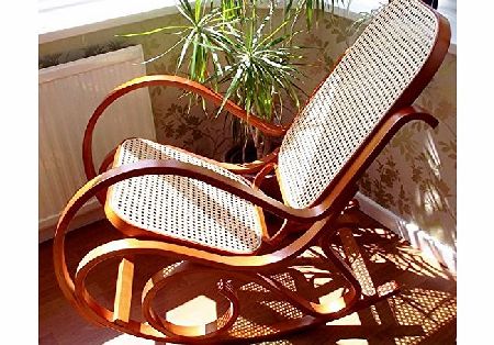 Bentwood NEW HONEY BENTWOOD ROCKING CHAIR BIRCH WOOD amp; RATTAN THONET LIVING BED ROOM CONSERVATORY MATERNITY