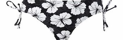 Bhs Great Value Mono Floral Print Bikini Bottoms,