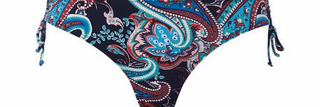 Bhs Navy Paisley Print Bikini Pant, navy multi