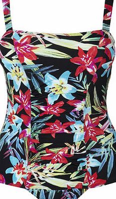 Bhs Womens Black And Red Carnival Floral Printed