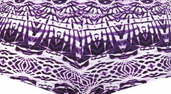 Bhs Womens Purple and White Ivory Coast Print Bikini