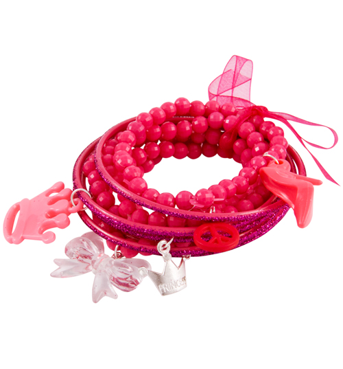 Bits and Bows Pink Princess Stacker Charm Bracelet from Bits