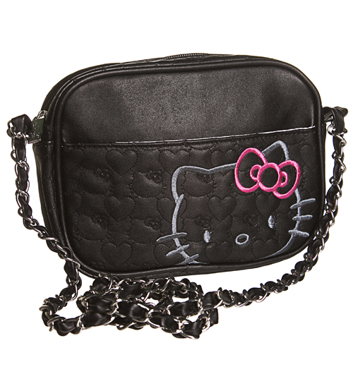 Black Hello Kitty Quilted Shoulder Chain Bag