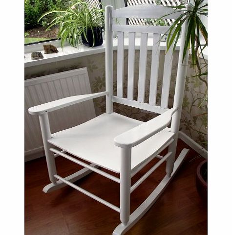 Blu-Stone NEW TRADITIONAL FARMHOUSE STYLE WHITE ROCKING CHAIR LIVING BED ROOM CONSERVATORY