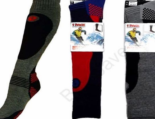 Blue Planet Online Mens Padded Shin Thermal Ski Socks 6-11
