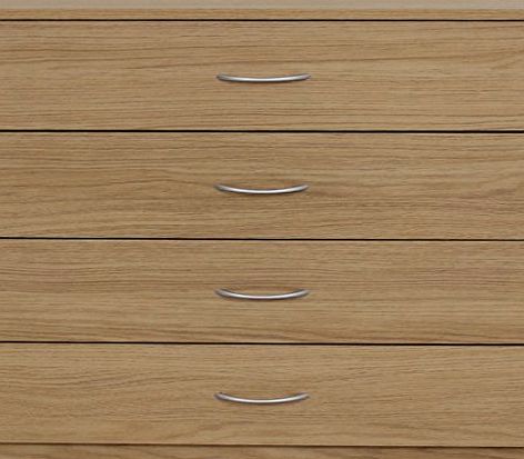 Boldon Budget Bedroom Furniture - 4 Drawer Chest of Drawers - Oak including free delivery
