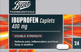 Boots Pharmaceuticals, 2041[^]10032828 Boots Ibuprofen 400mg Caplets - 24 Caplets
