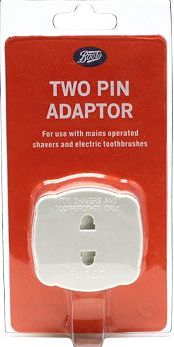 Boots, 2041[^]10086457 Two Pin Plug Adaptor - 2 Pin Shaver or
