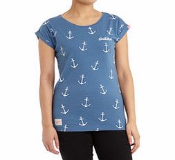 BRAKEBURN Blue pure cotton anchor print T-shirt