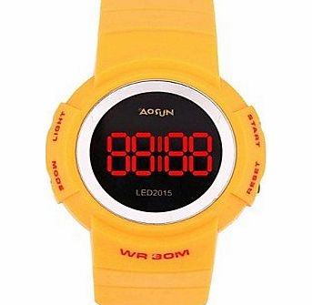 Bright@- Sports Bright@ ABS Multifuction Waterproof Leisure Sport LED Wrist Watch , Yellow