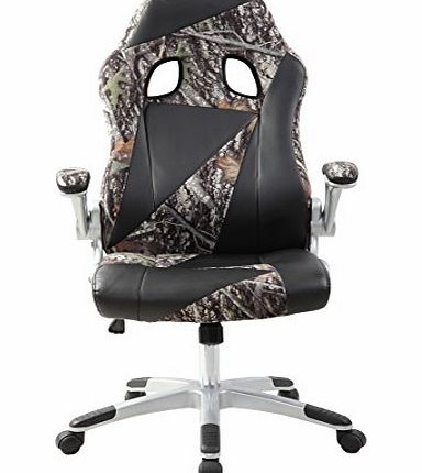 BTM Exclusive Cool Gaming Swivel Office Chair Sport Camo Racer Chair Black Ergonomic Tilt Function Leather Padded Chair (Camo)