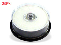 BulkPak Printable 25 PACK 4 Speed 4.7GB DVD-R (MINUS) Media For Use With DVD Writers