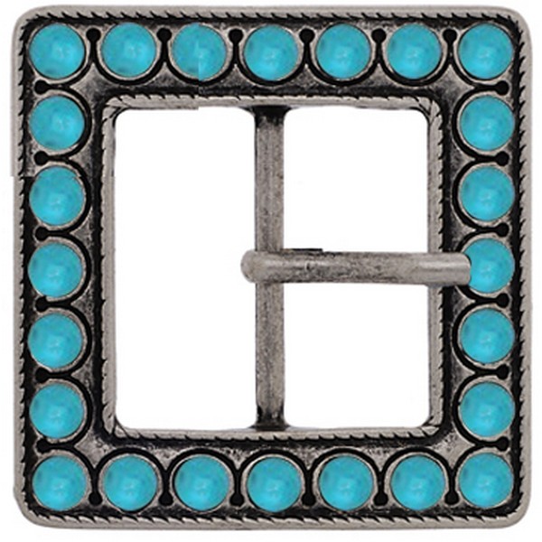 Butterfly Blue Turquoise Stone Square Belt Buckle by