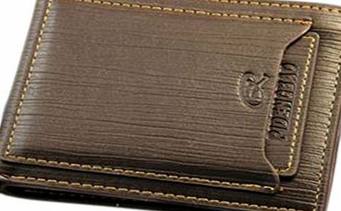 buytra Fashion Mens Leather Wallet Pockets Card Clutch Cente Bifold Purse Coffee
