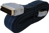 CABLE MOUNTAIN 5 Metre Gold Flat Ribbon Metal Plug OFC Scart Cable / Lead