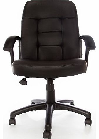 Charles Jacobs Computer / Office Desk Chair In Black Pu Leather