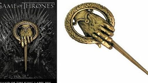 Charm Buddy Game of Thrones Song of Fire and Ice Replica Hand of The King Bronze Lapel Pin Brooch Presentation Pack