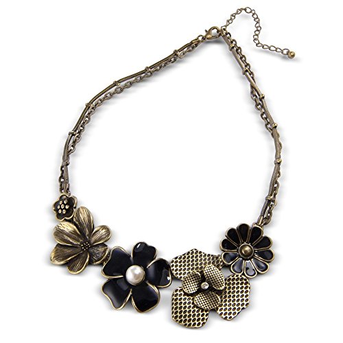 CHIC Fashion Jewellery A Stylish Vintage Flower Necklace - Excellent quality womens costume jewellery necklace - Arrives in a Pretty Gift Bag making this a perfect unique present