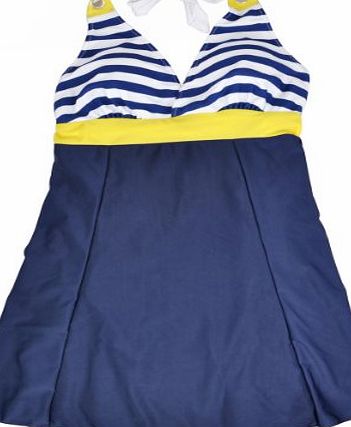 chinkyboo SWT Sexy Women Ladies Navy Style Beach Skirt Swimming Dress Swimwear Hot (XL)
