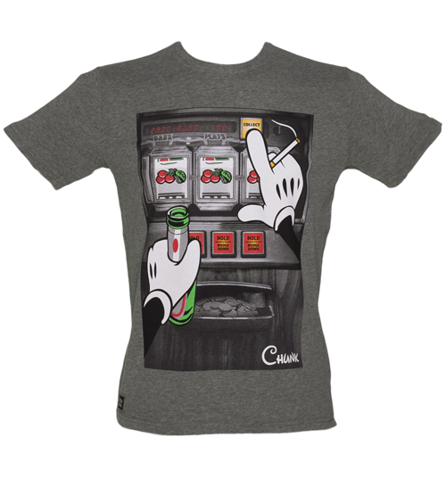 Chunk Mens Grey Mouse Hands Fruit Machine T-Shirt