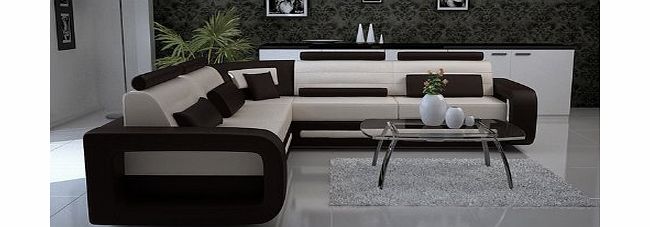 Clarenzio Burado Italian Designer Leather Corner Sofa Settee Couch Suite