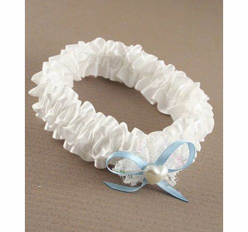 Crystal Innovation Brides Garter / with blue ribbon and a free bobby pin made by JD London