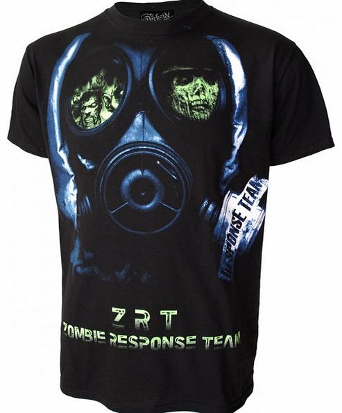 Darkside Clothing Zombie Face Mask T-Shirt 8578