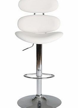 Designa Furniture Designer High Back Bar Stool, 96 x 48 x 53 cm, White