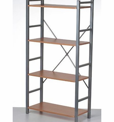 Deutschbauer Bookcase, metal structure / wood shelf