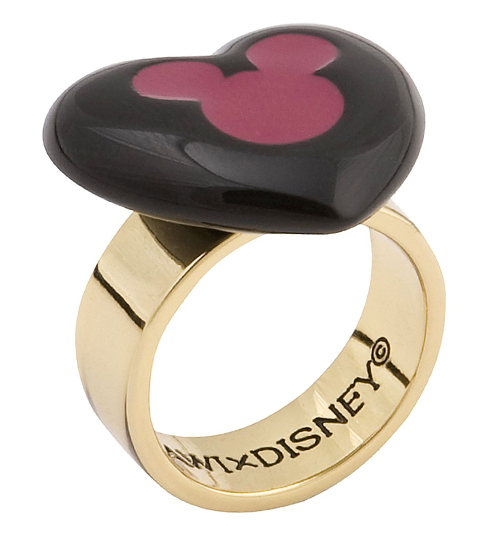 Disney Couture Gold Plated Black Pearl Heart Minnie Mouse Mawi