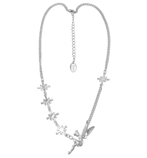 Disney Couture Silver Plated Tinkerbell Stars Necklace from