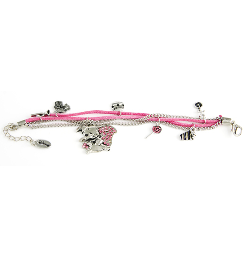 Disney Jewellery Dumbo Pink and Silver Charm Bracelet from Disney