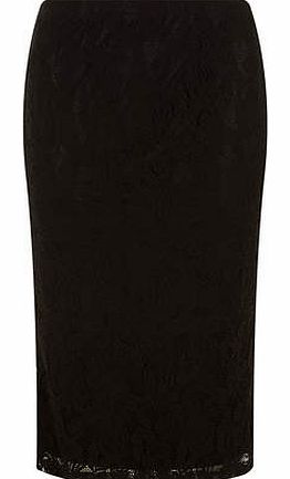 Womens Alice & You Black Lace Fit Midi Skirt-