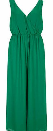 Womens Alice & You Green Plunge Jumpsuit- Green